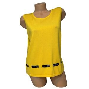 Marisa Christina Women's‎ Size XL Yellow Sleeveless Sweater Knit Top Vest